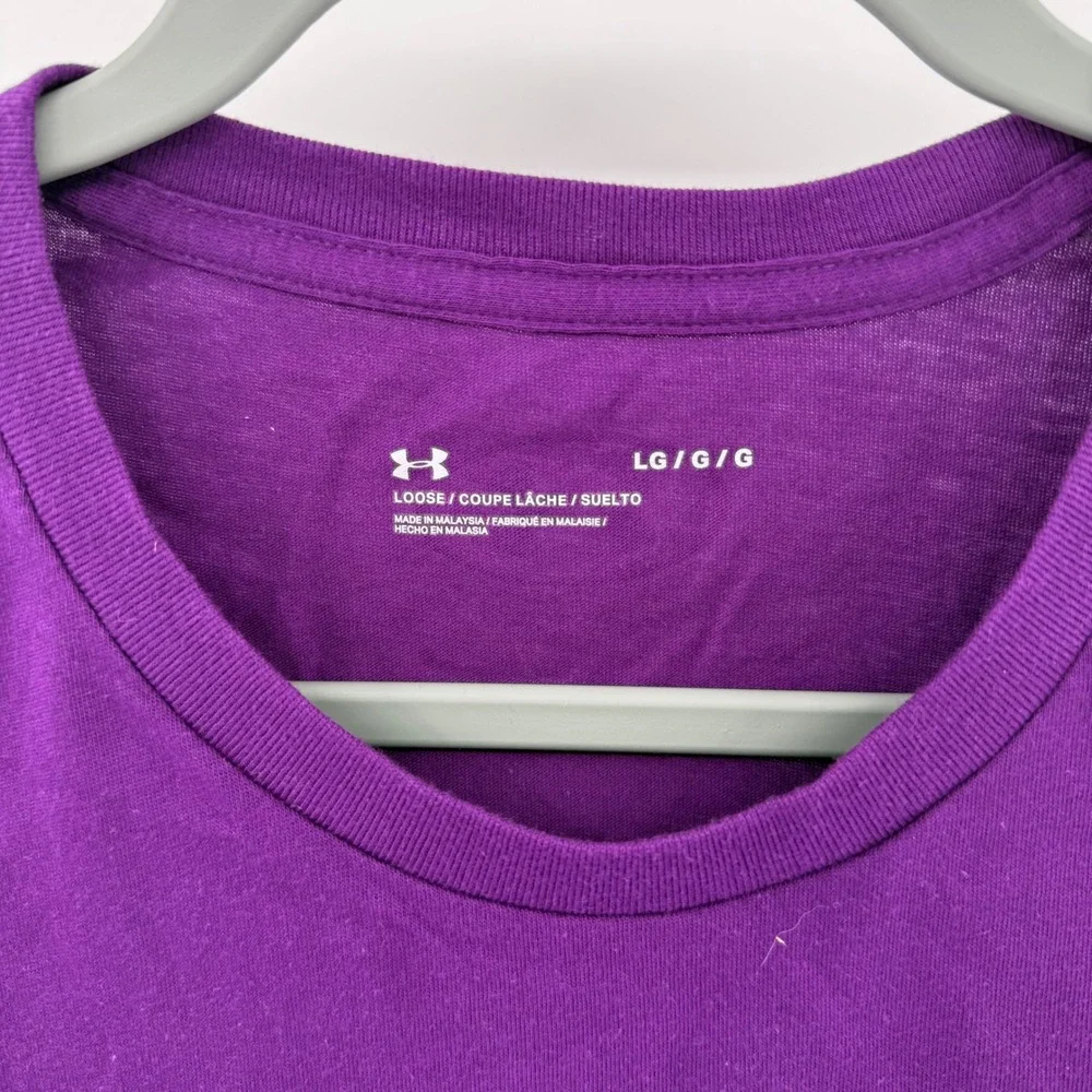 Under Armour Purple Graphic Logo Short Sleeve‎ T-Shirt Womens Large